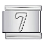 New titanium steel concave convex Arabic numerals DIY Italian module bracelet Italian Module