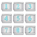 New Titanium Steel Concave Color Arabic Numeral Series Italian Module Bracelet DIY Elastic Accessories Wholesale