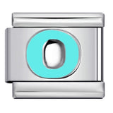 New Titanium Steel Sky Blue English Letter Series DIY Elastic Bracelet Accessories Italian Module Bracelet Alphebat