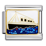 Italian Style Modular Bracelet with Transport Elements Titanium Steel Oil Dropping Design DIY Wristband