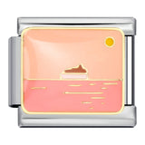 Pink Italian Modular Bracelet Titanium Steel Welding Gold Plated DIY Cartoon Free Connect Bracelet