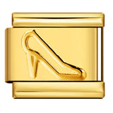 Italian Module Bracelet Titanium Steel All Gold Stamping Pattern DIY Italian Charm Bracelet