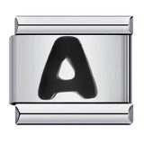 New Titanium Steel Black Alphabet DIY Italian Charm Bracelet Custom Name Link Chain