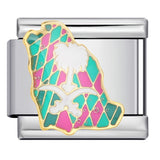 Fairy Tale Castle Italian Module Bracelet Titanium Steel Welding Gold Drip Oil Cartoon DIY Splicing Bracelet Accessories