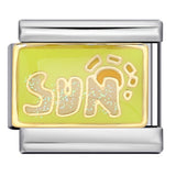 Sparkling Powder Series English Week Italian Module Bracelet Titanium Steel Welding DIY Splicing Elastic Bracelet