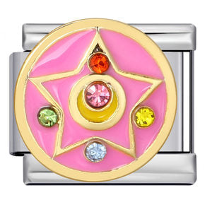 Titanium Steel Gold-plated Drip Welding Pattern DIY Italian Module Bracelet Italian Charm Bracele