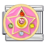 Titanium Steel Gold-plated Drip Welding Pattern DIY Italian Module Bracelet Italian Charm Bracele