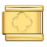 Italian Module Bracelet Titanium Steel All Gold Stamping Pattern DIY Italian Charm Bracelet