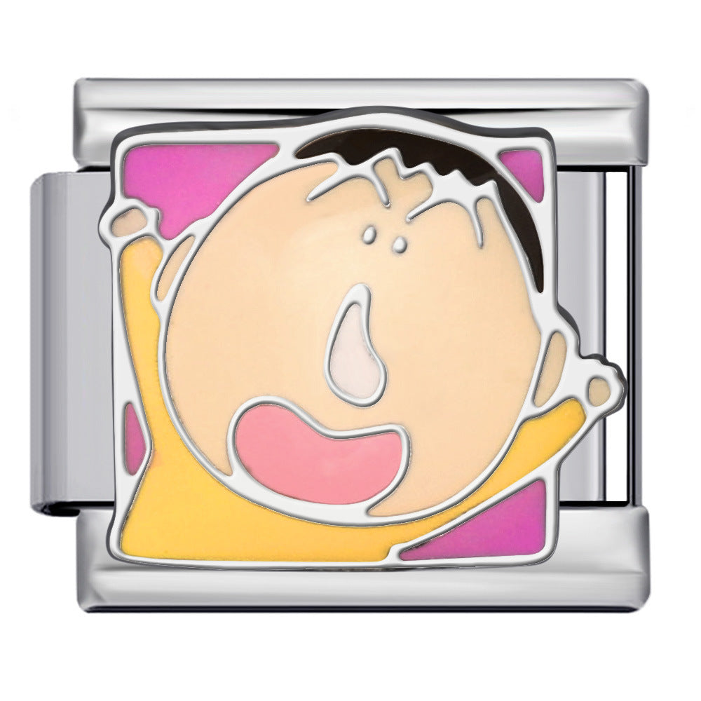 New Cartoon Character Italian Modular Bracelet Stainless Steel Welded DIY Stretch Link Bracelet