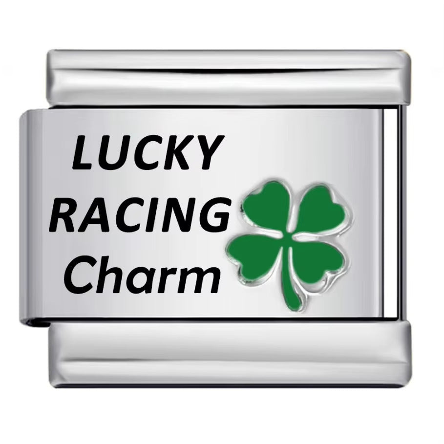 Lucky Clover Laser Carving Italian Module Bracelet Stainless Steel DIY Fashion Bracelet Strap Chain