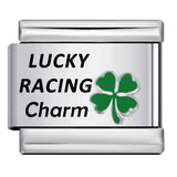 Lucky Clover Laser Carving Italian Module Bracelet Stainless Steel DIY Fashion Bracelet Strap Chain