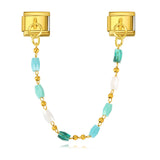 Double Hanging Pendant, Colorful Small Beads, Italian Module Bracelet, Stainless Steel Hook, DIY Elastic Bracelet Accessory