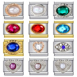 Inlaid New Titanium Steel Welding Oil Drop DIY Italian Module Bracelet Italian Charm Bracelet