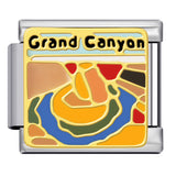 New River, Mountain, Seaside Scenery Italian Module Bracelet with Gold Plating and Oil Dripping DIY Welding Stainless Steel Bracelet