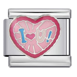 Colorful Drip Oil Love Element Italian Module Bracelet Welding Pattern DIY Elastic Splicing Stainless Steel Bracelet