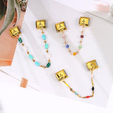 Double Hanging Pendant, Colorful Small Beads, Italian Module Bracelet, Stainless Steel Hook, DIY Elastic Bracelet Accessory