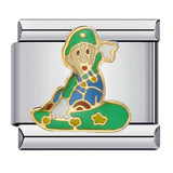 Classic Cartoon Character Italian Module Bracelet Titanium Steel Gold Plated Drip Oil DIY Welding Pattern Bracelet