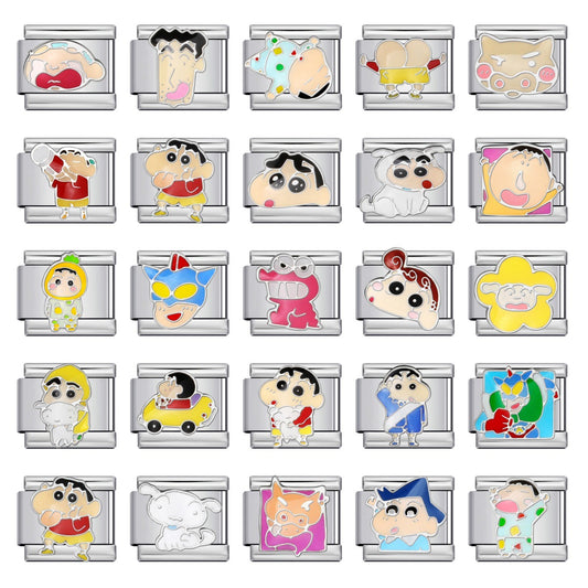 New Cartoon Character Italian Modular Bracelet Stainless Steel Welded DIY Stretch Link Bracelet