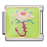 Italian Module Bracelet Devil's Eye Titanium Steel Welding Drip Oil Pattern DIY Elastic Splicing Personalized Strap Chain