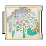 Flower Series Italian Module Bracelet Stainless Steel Welding Gold Plating Drip Oil DIY Elastic Bracelet Accessories Wholesale