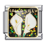 Flower Titanium Steel Drip Oil Welding Pattern Italian Module Bracelet Italian Charm Bracelet