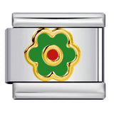 Color Drip Oil Petal Stamping Series DIY Italian Module Bracelet Titanium Steel Gold Plated Elastic Splicing Bracelet