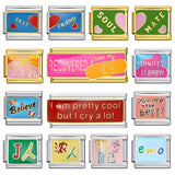 Long Letter Titanium Steel Welding Drip DIY Italian Module Bracelet Italian Charm Bracelet