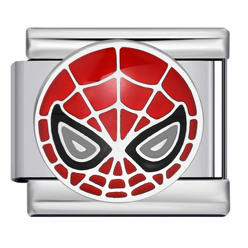 Italian Module Bracelet Anime Cartoon Titanium Steel Welding Gold Plating Drip Oil Pattern DIY Splicing Bracelet Accessories