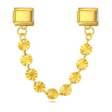 New Gold and Silver Bottom Double Hanging Pendant Italian Module Bracelet Stainless Steel Hook DIY Elastic Strap Chain