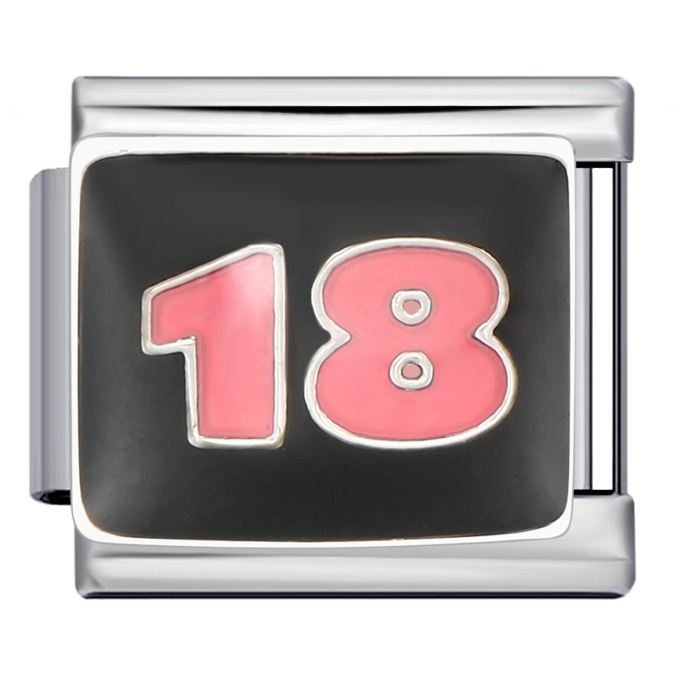 Black Gold Plated Cartoon DIY Italian Modular Bracelet Unique Welded Pattern Stainless Steel Bangle