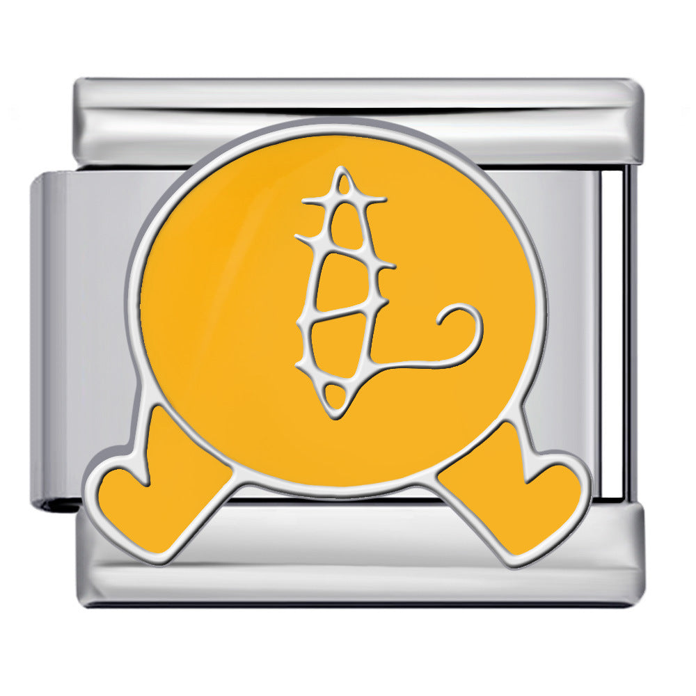 Italian Modular Bracelet Cartoon Character Series Stainless Steel Gold Plated DIY Elastic Link Bracelet