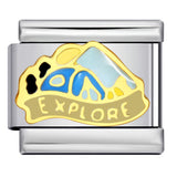 Stainless Steel Welded Gold-Plated Drip Oil DIY Personalized English Elastic Patchwork Bracelet - Italian Module Wholesale