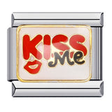 Romantic Valentine's Day Sweet Series Italian Module Bracelet Titanium Steel Welding Drip Oil Pattern DIY Bracelet