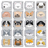 Cute Cartoon Dog Cute Pet Series Titanium Steel Welding Drip Oil DIY Italian Module Bracelet Accessories