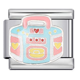 Fairy Tale Castle Italian Module Bracelet Titanium Steel Welding Gold Drip Oil Cartoon DIY Splicing Bracelet Accessories