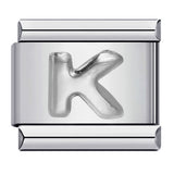 New Stainless Steel Silver Convex English Letter Italian Module Bracelet DIY Elastic Splicing Strap Chain