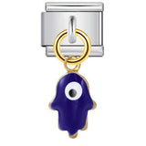 New Palm Eye Pendant Italian Module Bracelet Titanium Steel Hook Drip Oil DIY Free Splicing Strap Chain