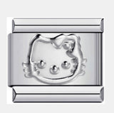 Titanium Steel Gold Silver Stamping Pattern DIY Italian Module Bracelet Italian Charm Bracelet