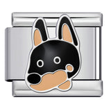 Cute Cartoon Dog Cute Pet Series Titanium Steel Welding Drip Oil DIY Italian Module Bracelet Accessories