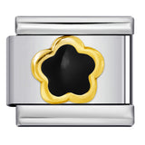 Color Drip Oil Petal Stamping Series DIY Italian Module Bracelet Titanium Steel Gold Plated Elastic Splicing Bracelet