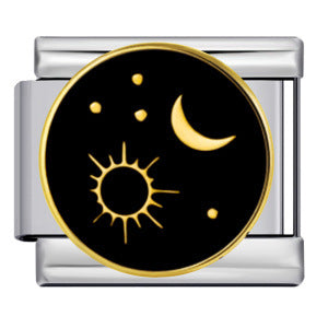 Stainless Steel Welding Drip Oil DIY Bracelet Italian Module Bracelet Round Starry Sky Pattern Elastic Bracelet