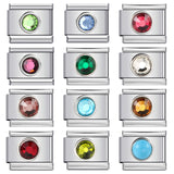 New Circle Colored Stone Italian Module Bracelet Stainless Steel Welding DIY Simple Fashion Bracelet Strap Chain