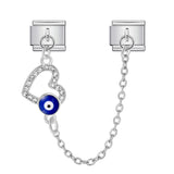 New Gold and Silver Devil's Eye Hook Chain Bracelet Stainless Steel DIY Elastic Italian Module Bracelet