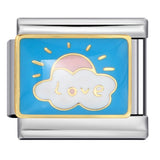 Titanium Steel Gold-plated Drip Welding Pattern DIY Italian Module Bracelet Italian Charm Bracele