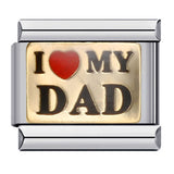 Gold Bottom English Love Italian Module Bracelet Stainless Steel Welding Gold Plating Drip Oil DIY Elastic Bracelet