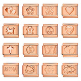 Rose Gold Titanium Steel Stamping Pattern DIY Italian Module Bracelet Italian Charm Bracelet