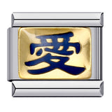 Gold Bottom English Love Italian Module Bracelet Stainless Steel Welding Gold Plating Drip Oil DIY Elastic Bracelet