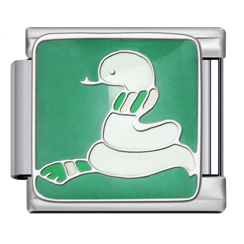 New Anime Cartoon Series Italian Module Bracelet Titanium Steel Welding Oil Dripping DIY Elastic Splicing Bracelet