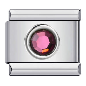 New Circle Colored Stone Italian Module Bracelet Stainless Steel Welding DIY Simple Fashion Bracelet Strap Chain