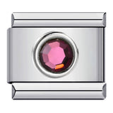 New Circle Colored Stone Italian Module Bracelet Stainless Steel Welding DIY Simple Fashion Bracelet Strap Chain